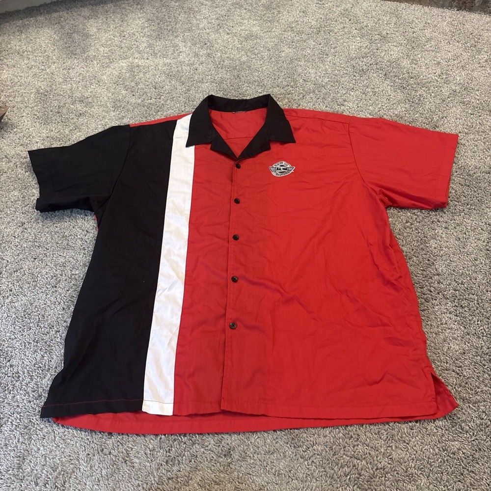 Men's Short Sleeve Steak N Shake Red & Black Uniform Shirt Size 2XL/3XL Rare